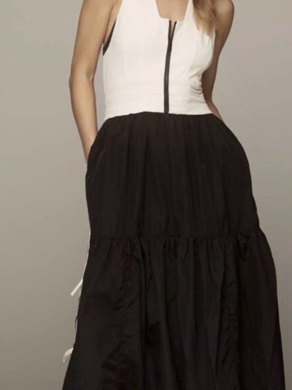 Daily practice by Anthropologie size L colorblock dress with ties